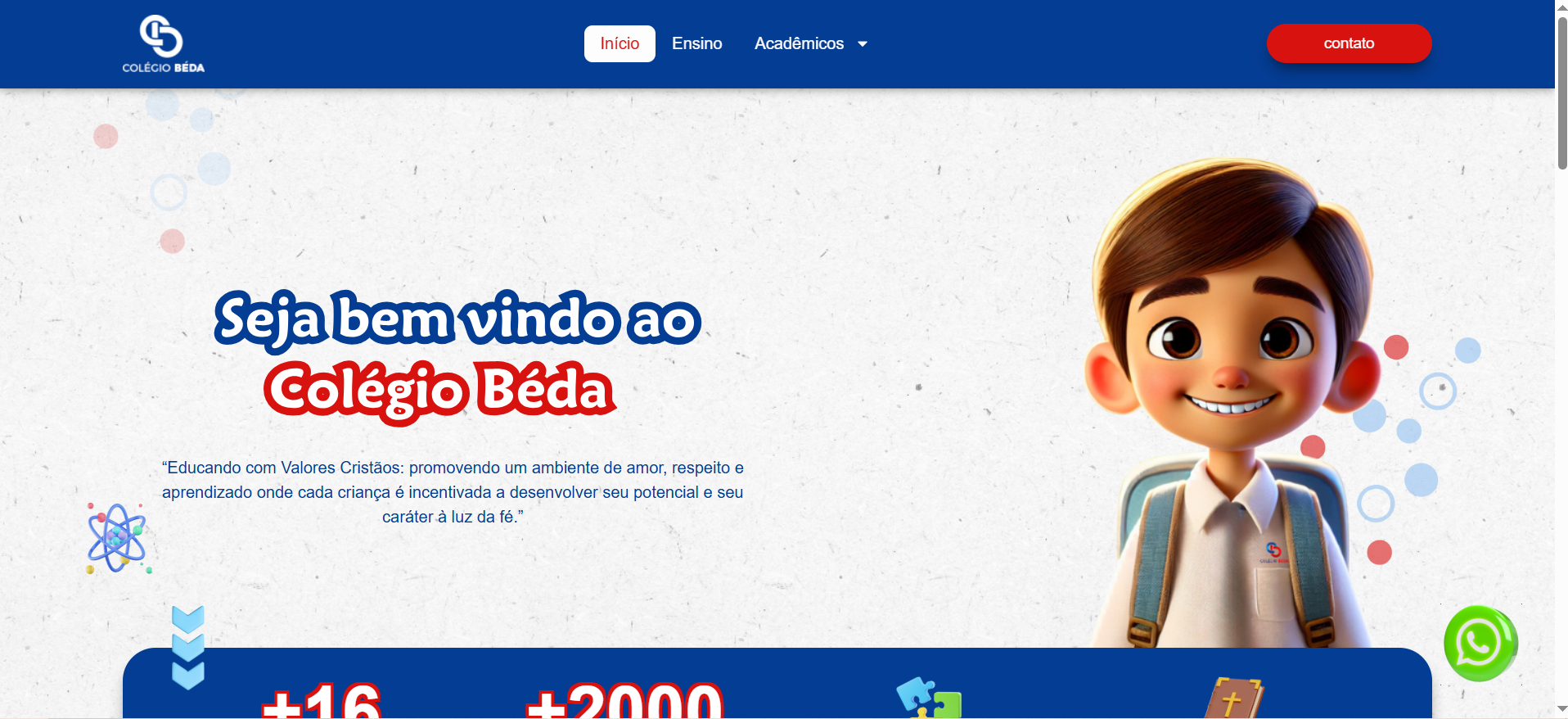 Site institucional para educação